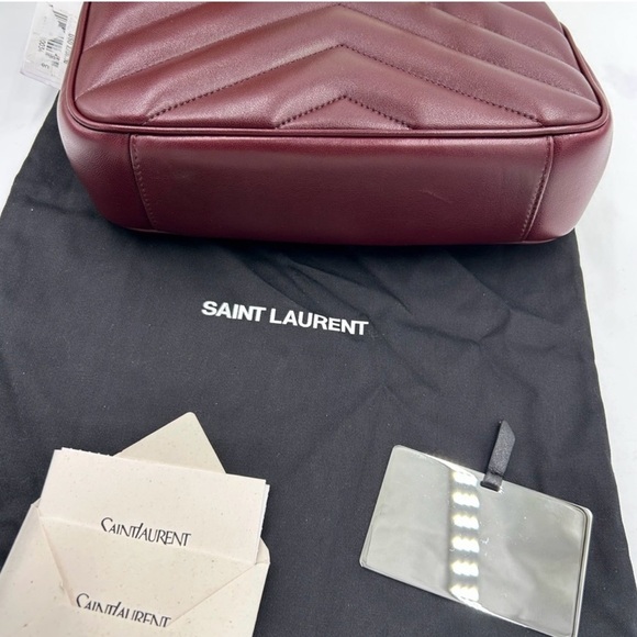 Women's Saint Laurent Lou Lou shoulder bag in burgundy, quilted leather NWT - Picture 15 of 16